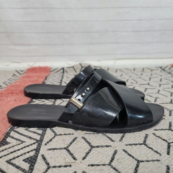 Melissa+Jason Wu Diane Vegan Slide Jelly in Black, sz 7 - Picture 10 of 16